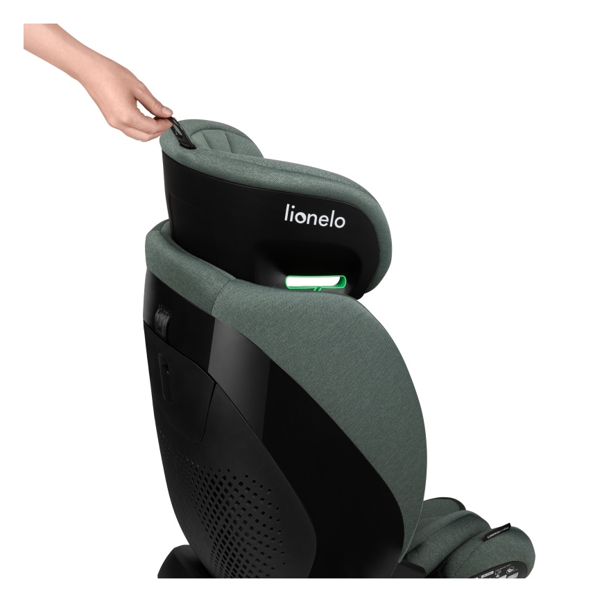 Lionelo - Obrotowy fotelik samochodowy LAVENDER i-Size 76-150 cm z bazą, pistacjowy