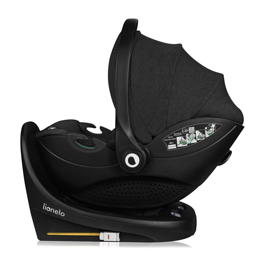Lionelo - Fotelik samochodowy z obrotową bazą MOXIE SET i-Size 40-87 cm Czarny karbon