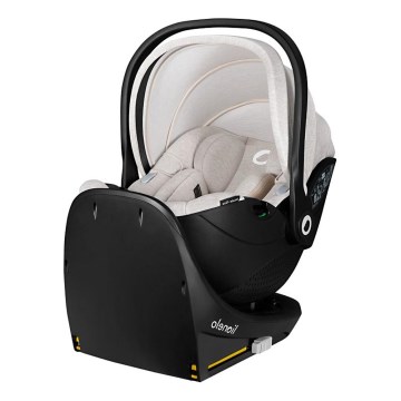 Lionelo - Fotelik samochodowy z obrotową bazą MOXIE SET i-Size 40-87 cm piaskowy beż