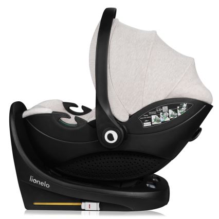 Lionelo - Fotelik samochodowy z obrotową bazą MOXIE SET i-Size 40-87 cm piaskowy beż