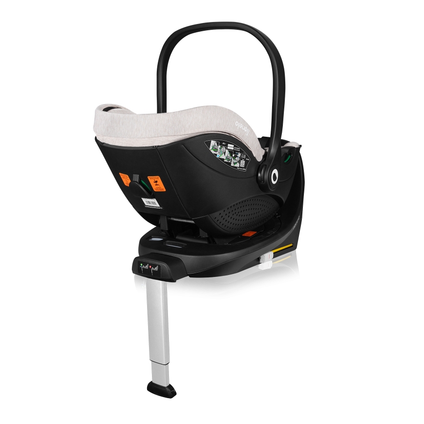 Lionelo - Fotelik samochodowy z obrotową bazą MOXIE SET i-Size 40-87 cm piaskowy beż