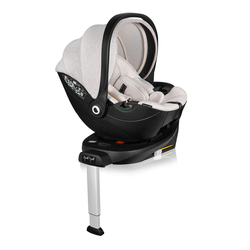 Lionelo - Fotelik samochodowy z obrotową bazą MOXIE SET i-Size 40-87 cm piaskowy beż