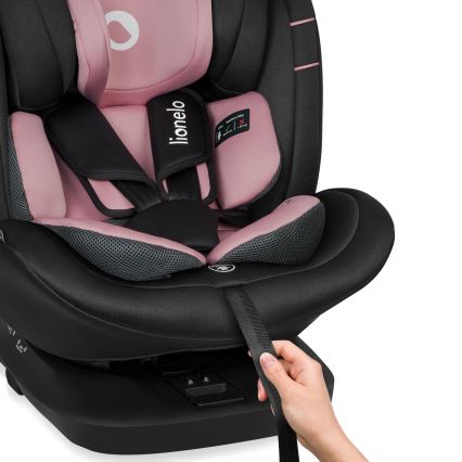 Lionelo - Fotelik samochodowy z obrotową podstawą BASTIAAN i-Size 40-150 cm Różowy