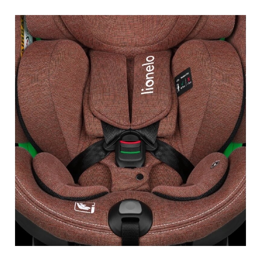 Lionelo - Fotelik samochodowy z podstawą obrotową HARMONY i-Size 40-150 cm ceglasta