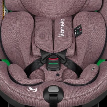 Lionelo - Fotelik samochodowy z podstawą obrotową HARMONY i-Size 40-150 cm różowy