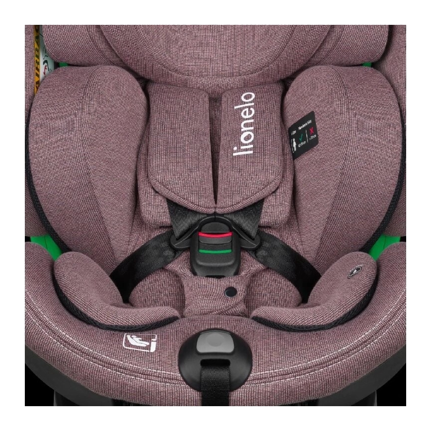 Lionelo - Fotelik samochodowy z podstawą obrotową HARMONY i-Size 40-150 cm różowy