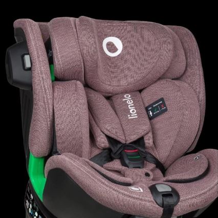 Lionelo - Fotelik samochodowy z podstawą obrotową HARMONY i-Size 40-150 cm różowy