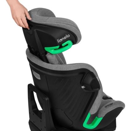Lionelo - Fotelik samochodowy z podstawą obrotowy HARMONY i-Size 40-150 cm czarny/szary