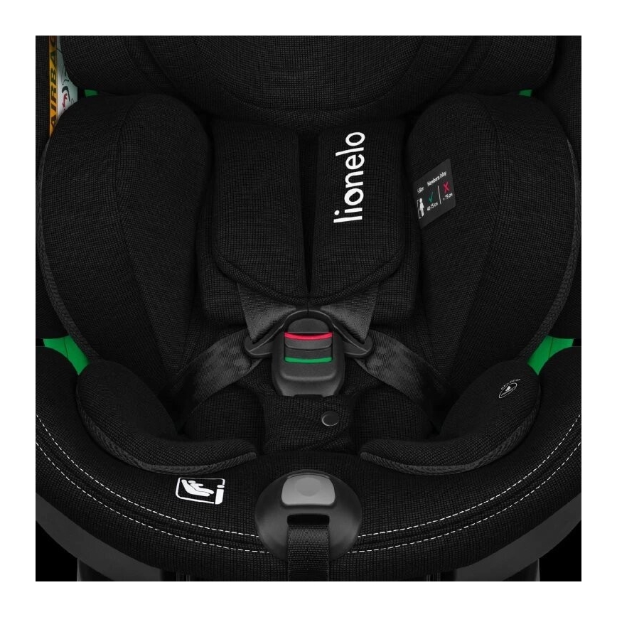 Lionelo - Fotelik samochodowy z podstawą swivel HARMONY i-Size 40-150 cm czarny