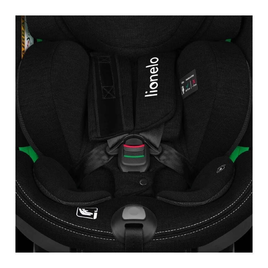Lionelo - Fotelik samochodowy z podstawą swivel HARMONY i-Size 40-150 cm czarny