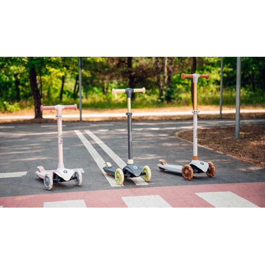 Lionelo - Hulajnoga dziecięca JESSY 3xAA różowa