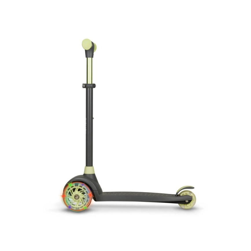 Lionelo - Hulajnoga dziecięca JESSY 3xAA szara/zielona