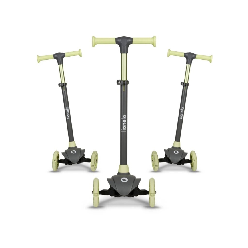 Lionelo - Hulajnoga dziecięca JESSY 3xAA szara/zielona