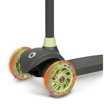 Lionelo - Hulajnoga dziecięca JESSY 3xAA szara/zielona