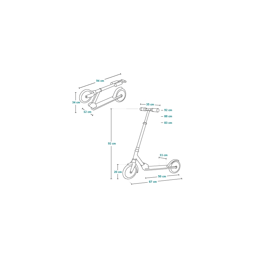 Lionelo - Hulajnoga dziecięca LUCA czarna