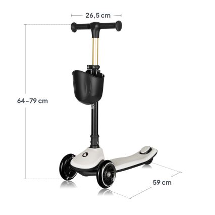 Lionelo - Hulajnoga dziecięca MEY 3xAAA Piaskowy beż