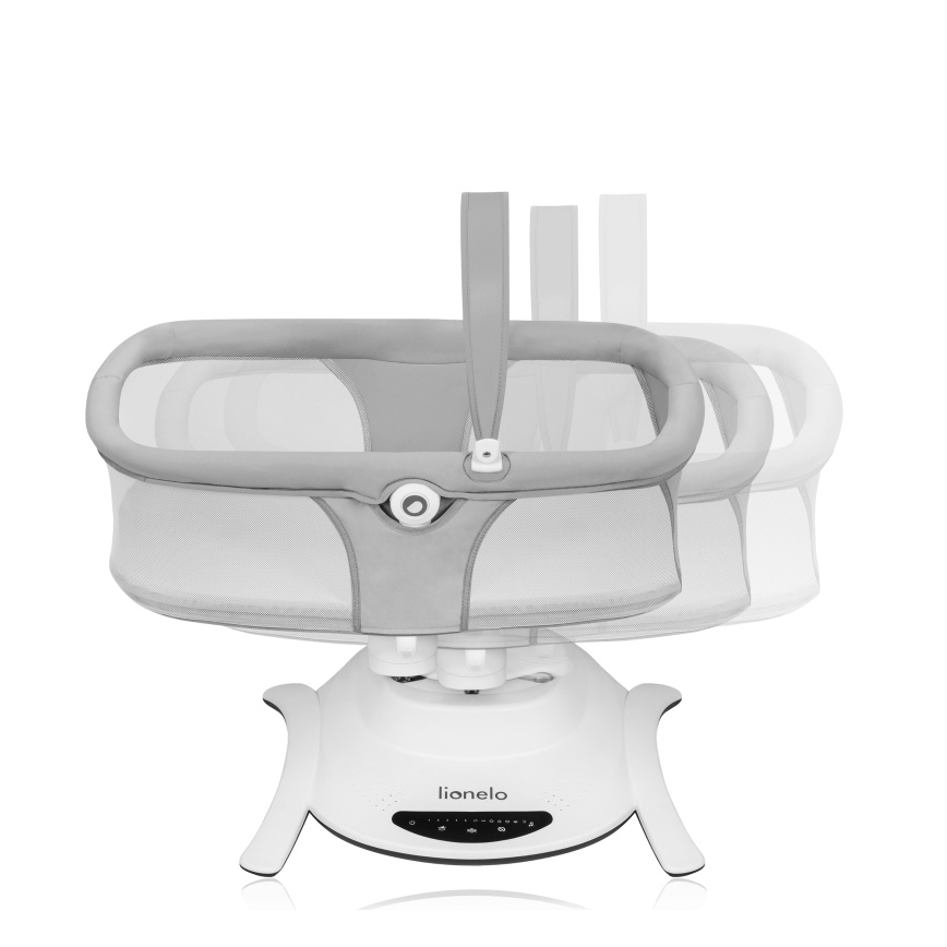 Lionelo - Bujaczek dziecięcy z melodią 2 w 1 BELLA 4xAA Betonowy szary + pilot zdalnego sterowania