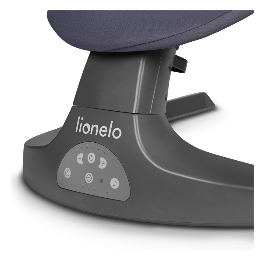 Lionelo - Huśtawka dla dzieci z melodią RALF 4xAA Grey Concrete + pilot zdalnego sterowania