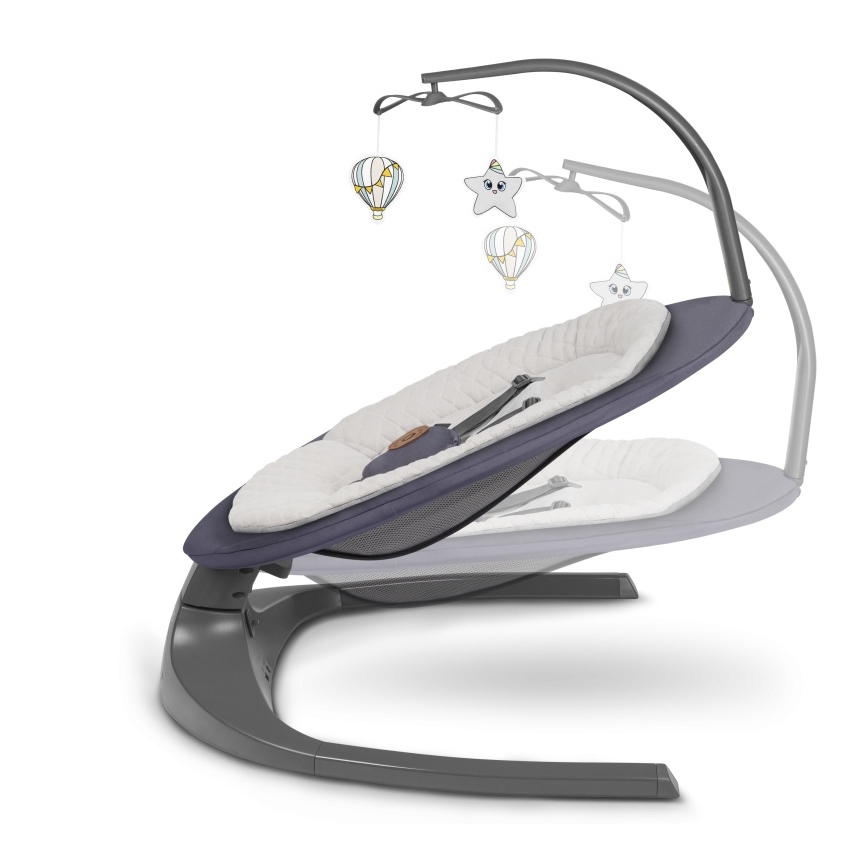 Lionelo - Huśtawka dla dzieci z melodią RALF 4xAA Grey Graphite + pilot zdalnego sterowania