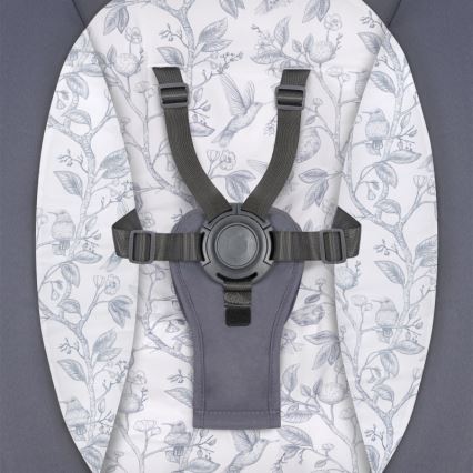 Lionelo - Huśtawka dla dzieci z melodią RALF 4xAA Szary/Biały + pilot zdalnego sterowania