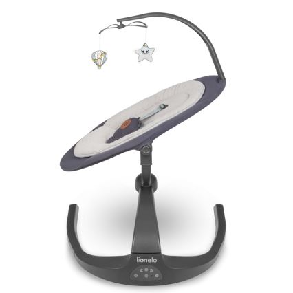 Lionelo - Huśtawka dla dzieci z melodią RINA 4xAA Grey Concrete + pilot zdalnego sterowania