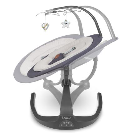 Lionelo - Huśtawka dla dzieci z melodią RINA 4xAA Grey Concrete + pilot zdalnego sterowania