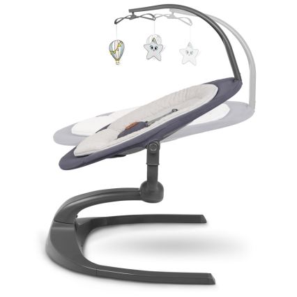 Lionelo - Huśtawka dla dzieci z melodią RINA 4xAA Grey Concrete + pilot zdalnego sterowania