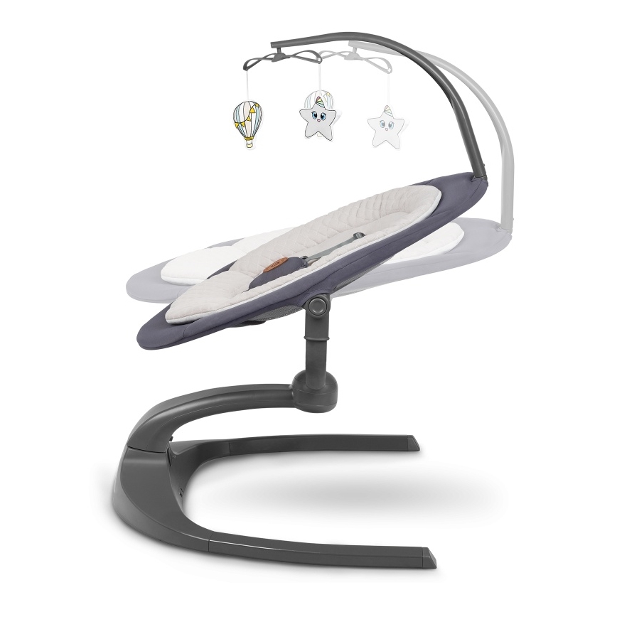 Lionelo - Huśtawka dla dzieci z melodią RINA 4xAA Grey Concrete + pilot zdalnego sterowania