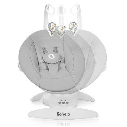 Lionelo - Huśtawka dziecięca z melodią IRIS Grey Concrete
