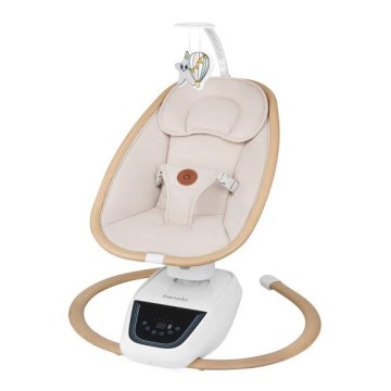Lionelo - Huśtawka dziecięca z melodią OLIVIA Beige Natural + pilot zdalnego sterowania