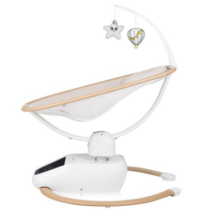 Lionelo - Huśtawka dziecięca z melodią OLIVIA Beige Natural + pilot zdalnego sterowania