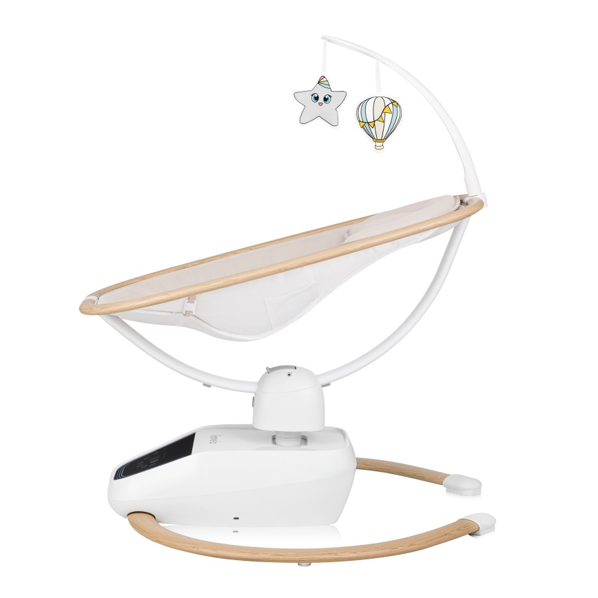 Lionelo - Huśtawka dziecięca z melodią OLIVIA Beige Natural + pilot zdalnego sterowania