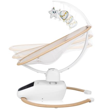 Lionelo - Huśtawka dziecięca z melodią OLIVIA Beige Natural + pilot zdalnego sterowania