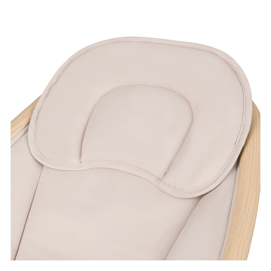 Lionelo - Huśtawka dziecięca z melodią OLIVIA Beige Natural + pilot zdalnego sterowania