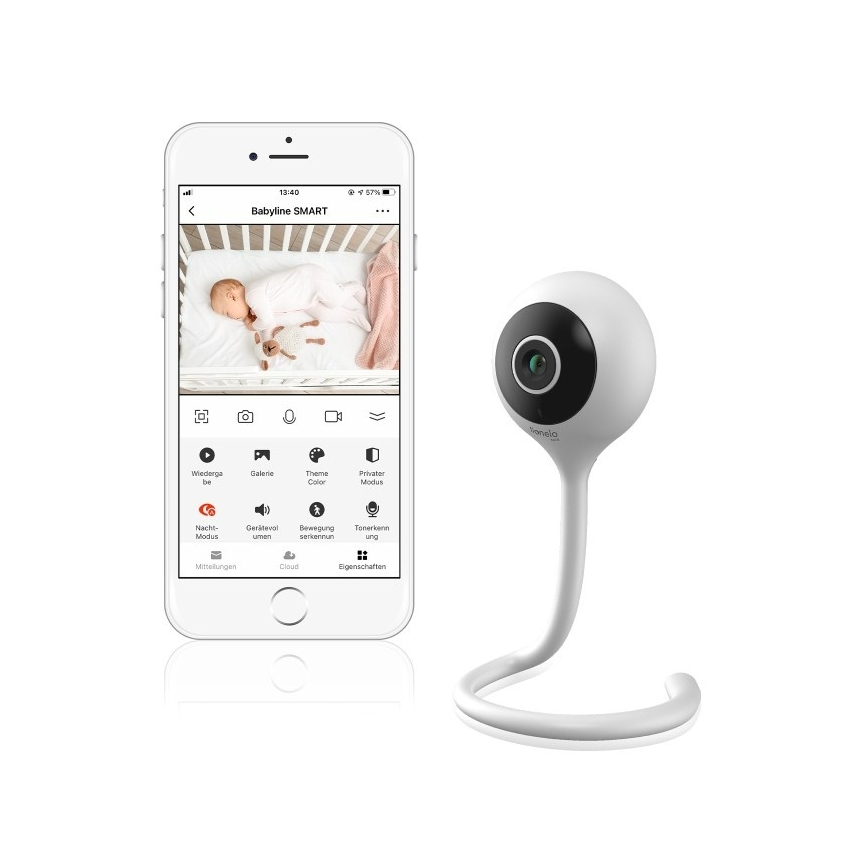 Lionelo - Inteligentna elektroniczna niania BABYLINE SMART Wi-Fi Biała