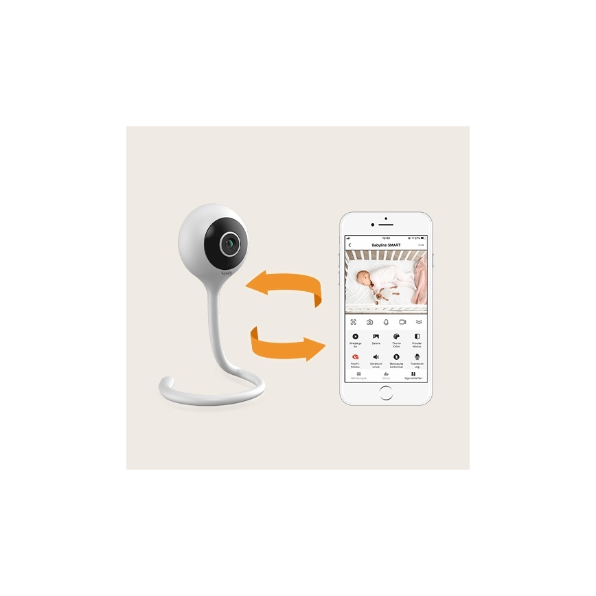 Lionelo - Inteligentna elektroniczna niania BABYLINE SMART Wi-Fi Biała