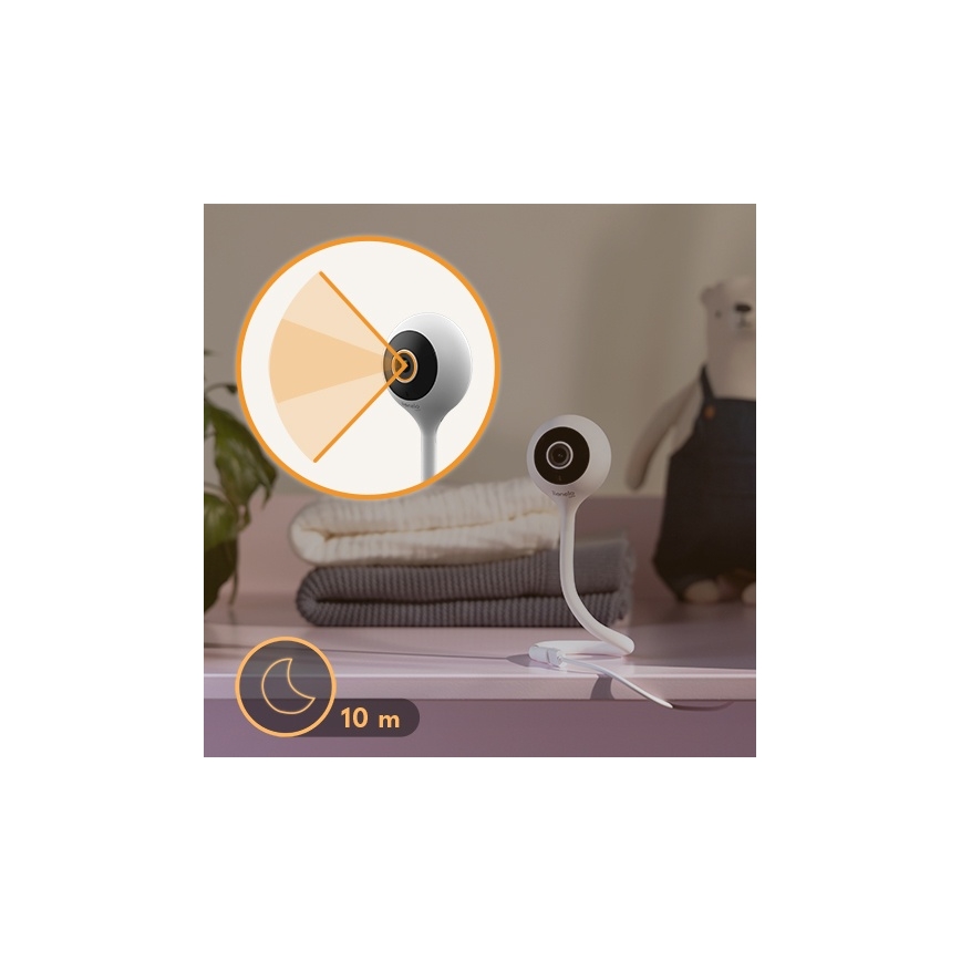Lionelo - Inteligentna elektroniczna niania BABYLINE SMART Wi-Fi Biała