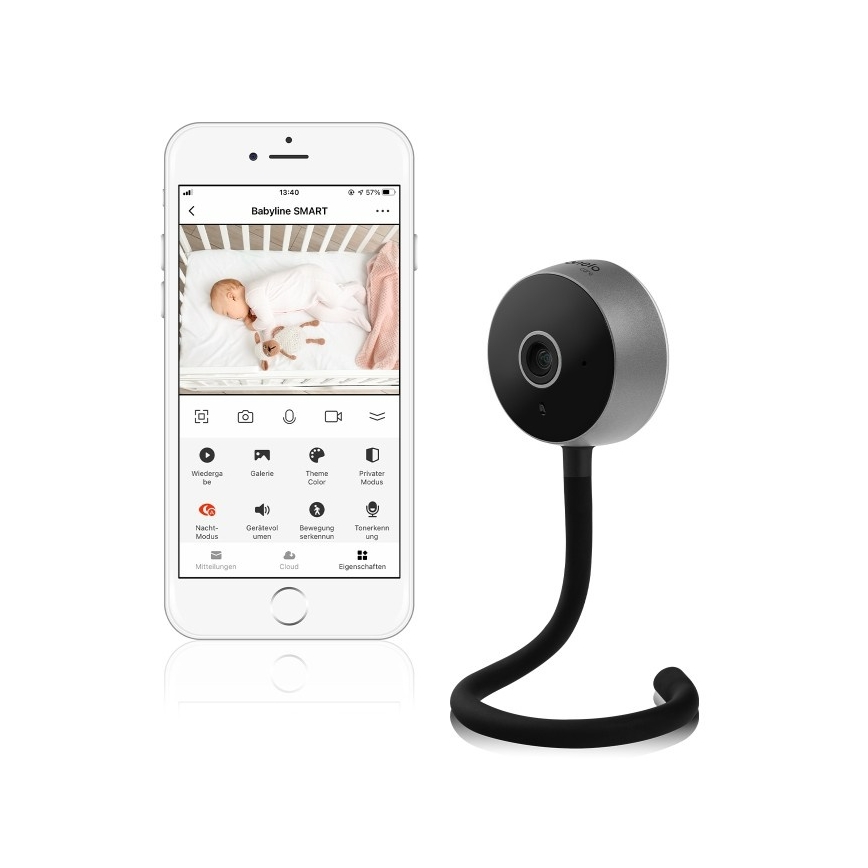 Lionelo - Inteligentna niania dla dziecka BABYLINE SMART Wi-Fi Czarna