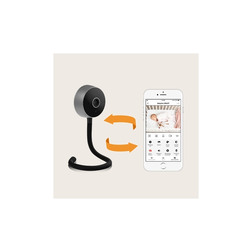 Lionelo - Inteligentna niania dla dziecka BABYLINE SMART Wi-Fi Czarna