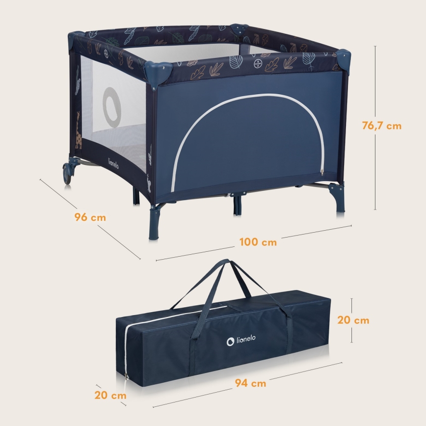 Lionelo - Kojec do zabawy BONNIE Blue Navy