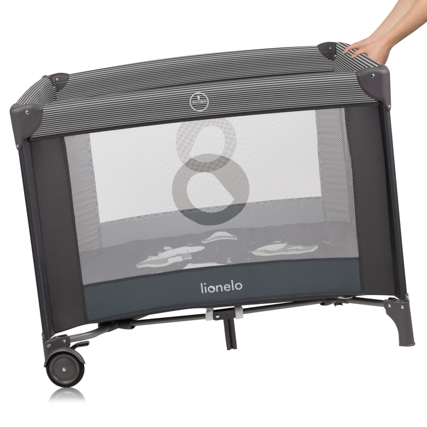 Lionelo - Kojec do zabawy BONNIE Szary Scandi