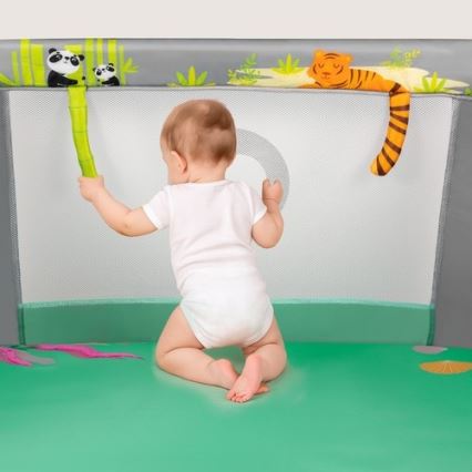 Lionelo - Kojec do zabawy MILLE PLUS Szaro-zielony