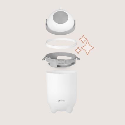 Lionelo - Kosz na pieluchy PUREBIN 10 l Biały