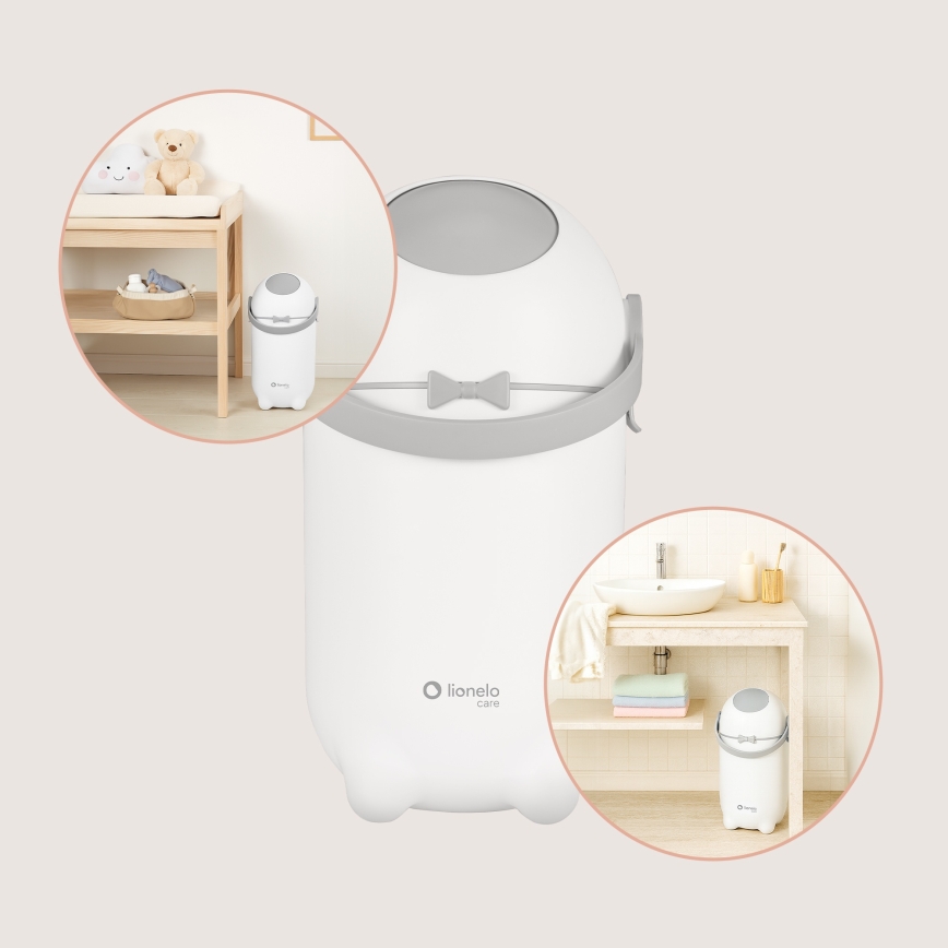 Lionelo - Kosz na pieluchy PUREBIN 10 l Biały