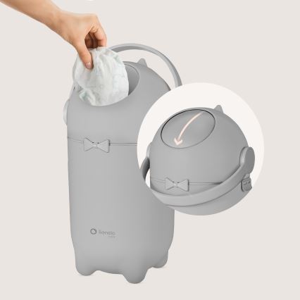 Lionelo - Kosz na pieluchy PUREBIN 10 l Szary