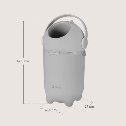 Lionelo - Kosz na pieluchy PUREBIN 10 l Szary
