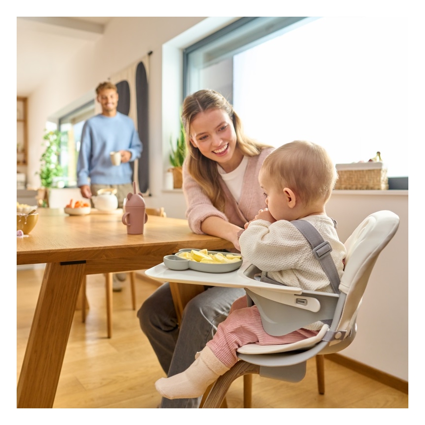 Lionelo - Krzesełko do karmienia 2 w 1 DALIA biało-szare