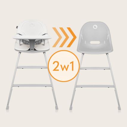 Lionelo - Krzesełko do karmienia 2 w 1 DALIA biało-szare