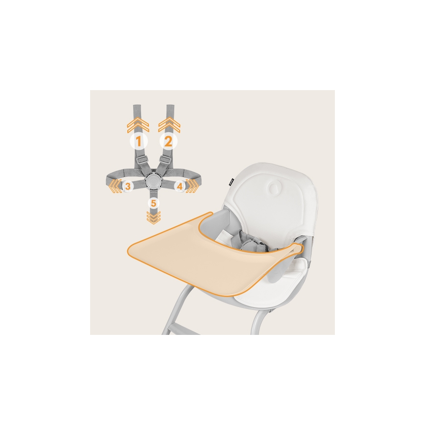 Lionelo - Krzesełko do karmienia 2 w 1 DALIA biało-szare