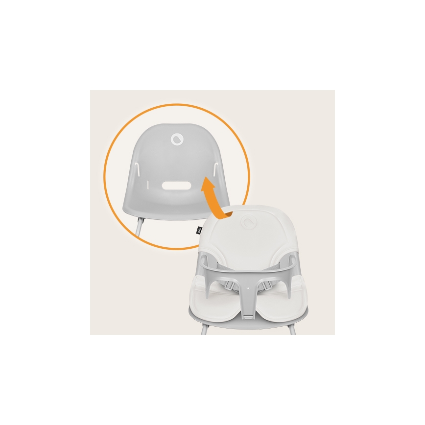 Lionelo - Krzesełko do karmienia 2 w 1 DALIA biało-szare